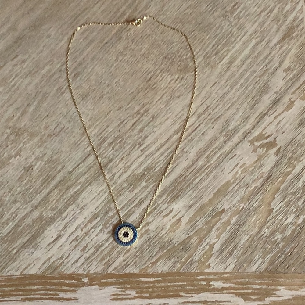 Trendy Gold evil eye necklace